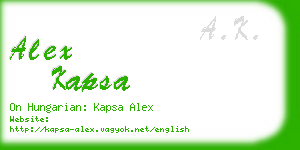 alex kapsa business card